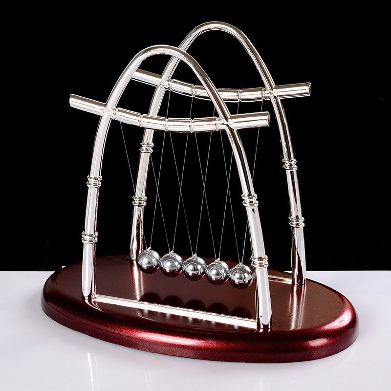 3 Large Medium Small Square Newton's Cradle Bumper Ball Elastic Collision Ball Physics Energy Conservation Iron Art Ornament