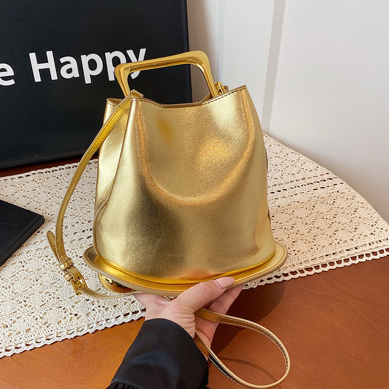 Bucket New Women's Bag Textured Handheld Shoulder Crossbody Bag