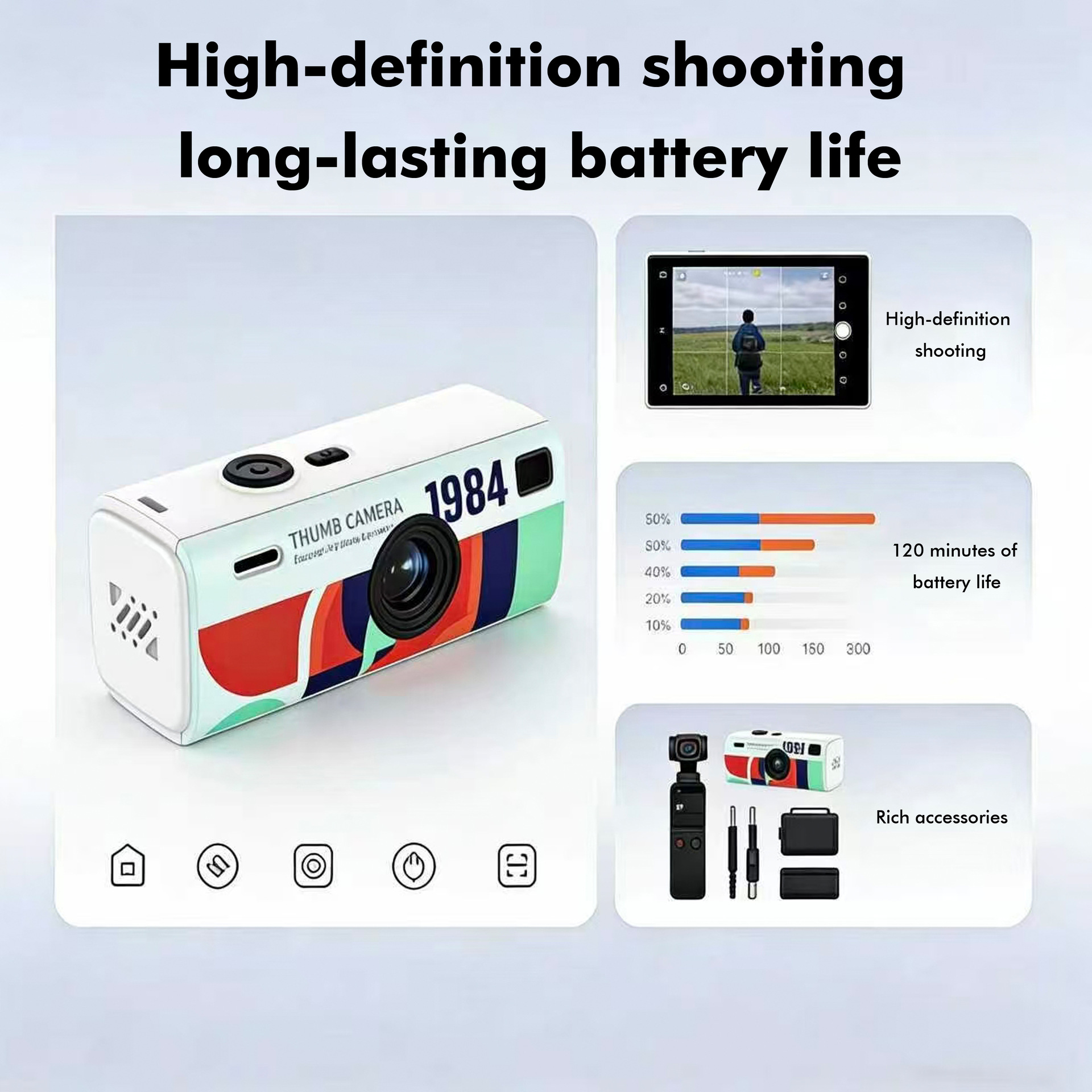 Thumb camera student party small portable camera photo video pocket mini camera pendant
