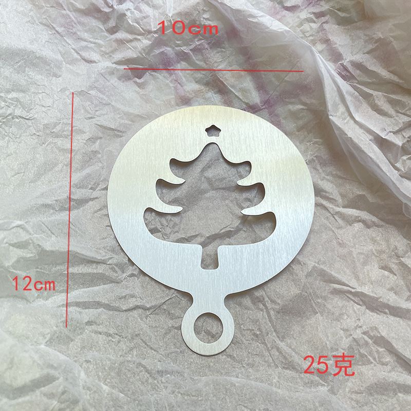 6-piece Stainless Steel Coffee Flower Stencil Mold Portable Coffee Milk Hand Spray Stencil Template