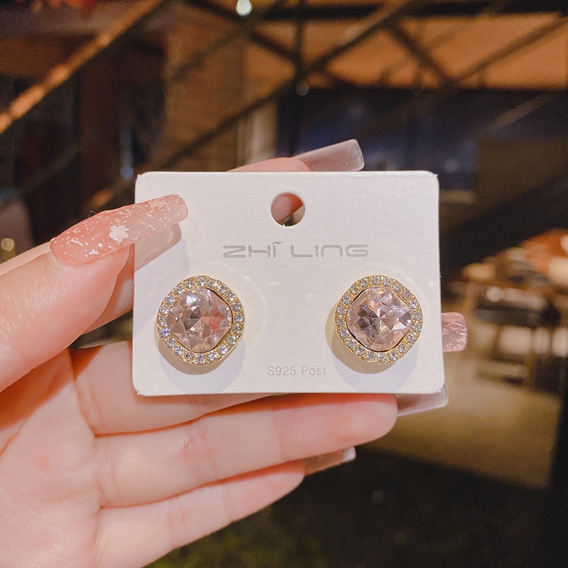 New blue crystal earrings women ear studs 2022 new ear accessories