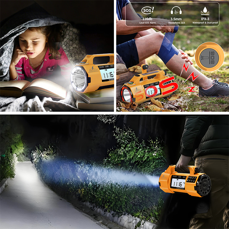 New Disaster Preparedness Emergency Radio Solar Hand-Crank Power Generation Full-Band Reception High-Power Disaster Alarm