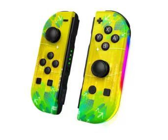 Switch Joy-Con Left and Right Controllers with Colorful RGB Lighting, Wake-Up Function, 5.2 Bluetooth, and Vibration Feedback