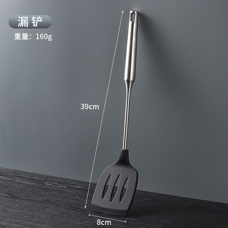 Silicone kitchen utensil set, pot shovel five-piece set, spatula, kitchen slotted spoon, rice spoon, non-stick pan silicone spatula, frying spatula, soup spoon