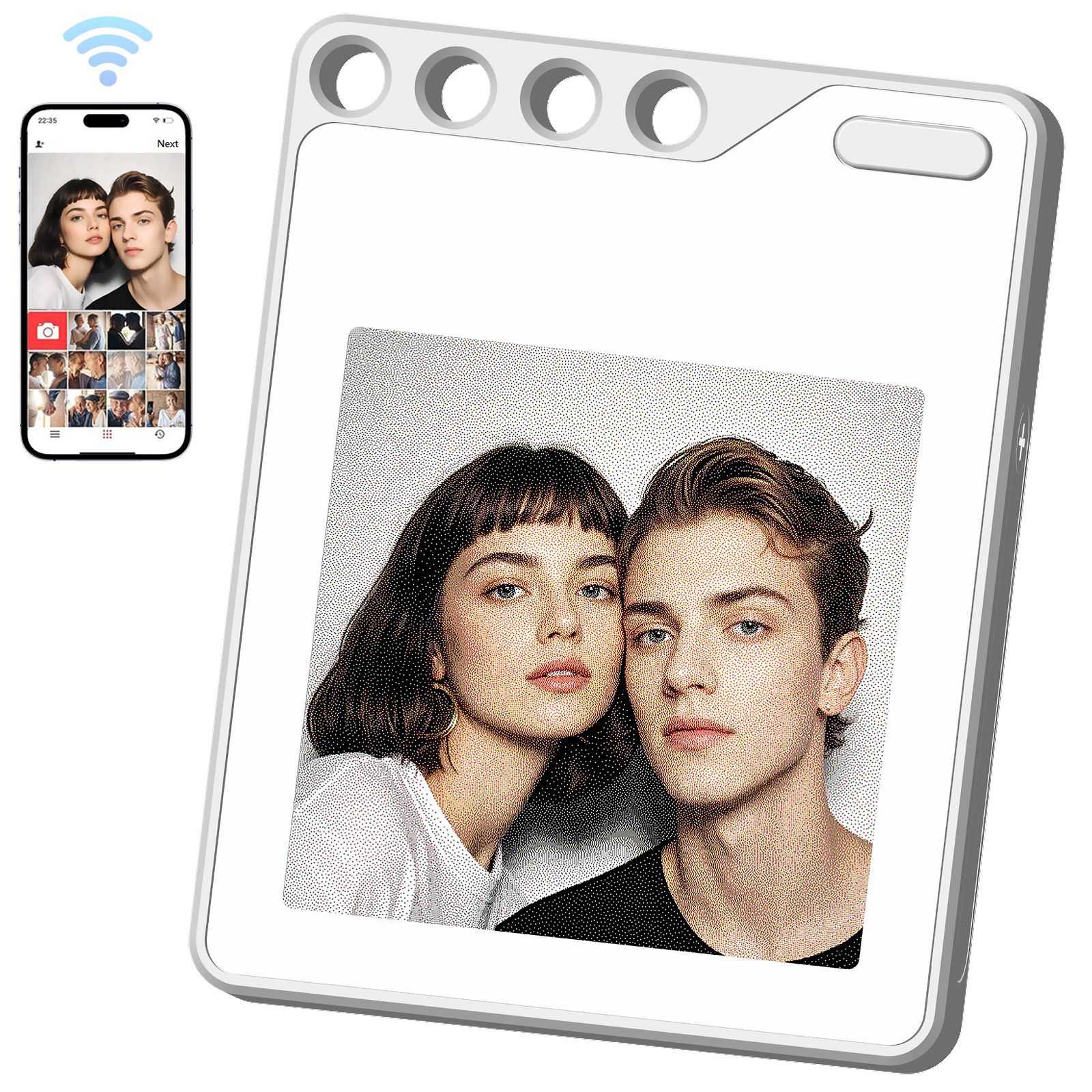 Anti-loss ink screen photo keychain mini luggage pet locator portable DIY design support
