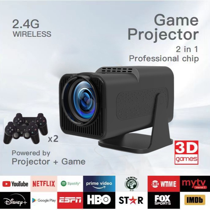 HY320pro Projector Android WiFi Game Controller Set F600 HD Portable Projector