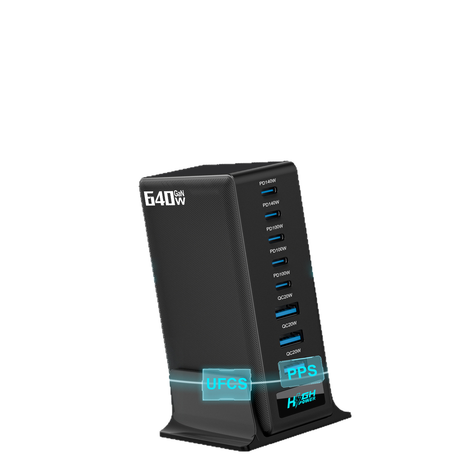 640W GaN charger multi-port desktop charging station fast charging head single port PD140W notebook phone tablet