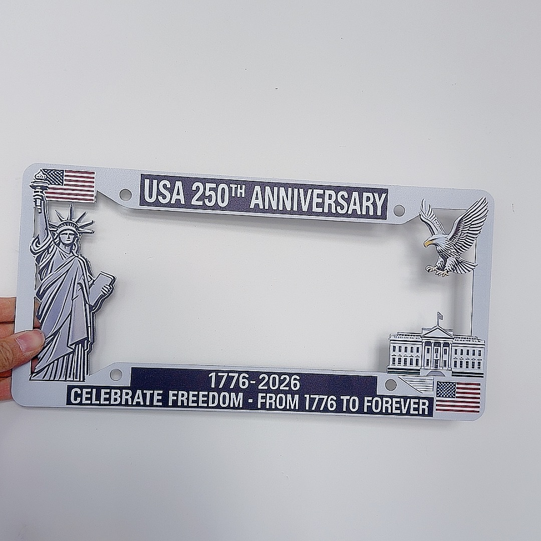250th Anniversary License Plate Frame US Independence Day Metal Craft Decorative Ornament