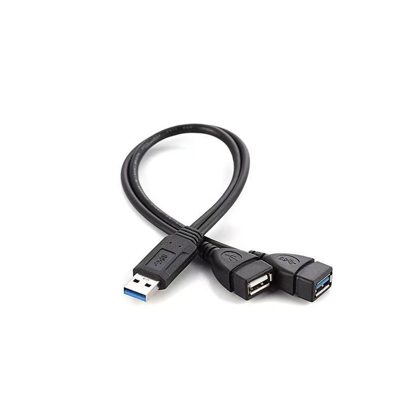 USB 3.0 one male to two female adapter cable one-to-two extension cable USB splitter for computer