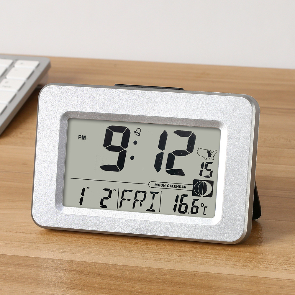 Radio Controlled Clock Automatic Time Setting Indoor Temperature Humidity Electronic Clock Backlight Alarm Clock German Japanese Radio Controlled Clock