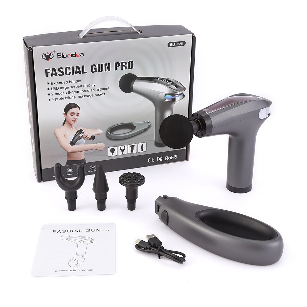 Blueidea-326 Fascia Gun Home Detachable Handle Fitness Relax Muscle Massager LED Display