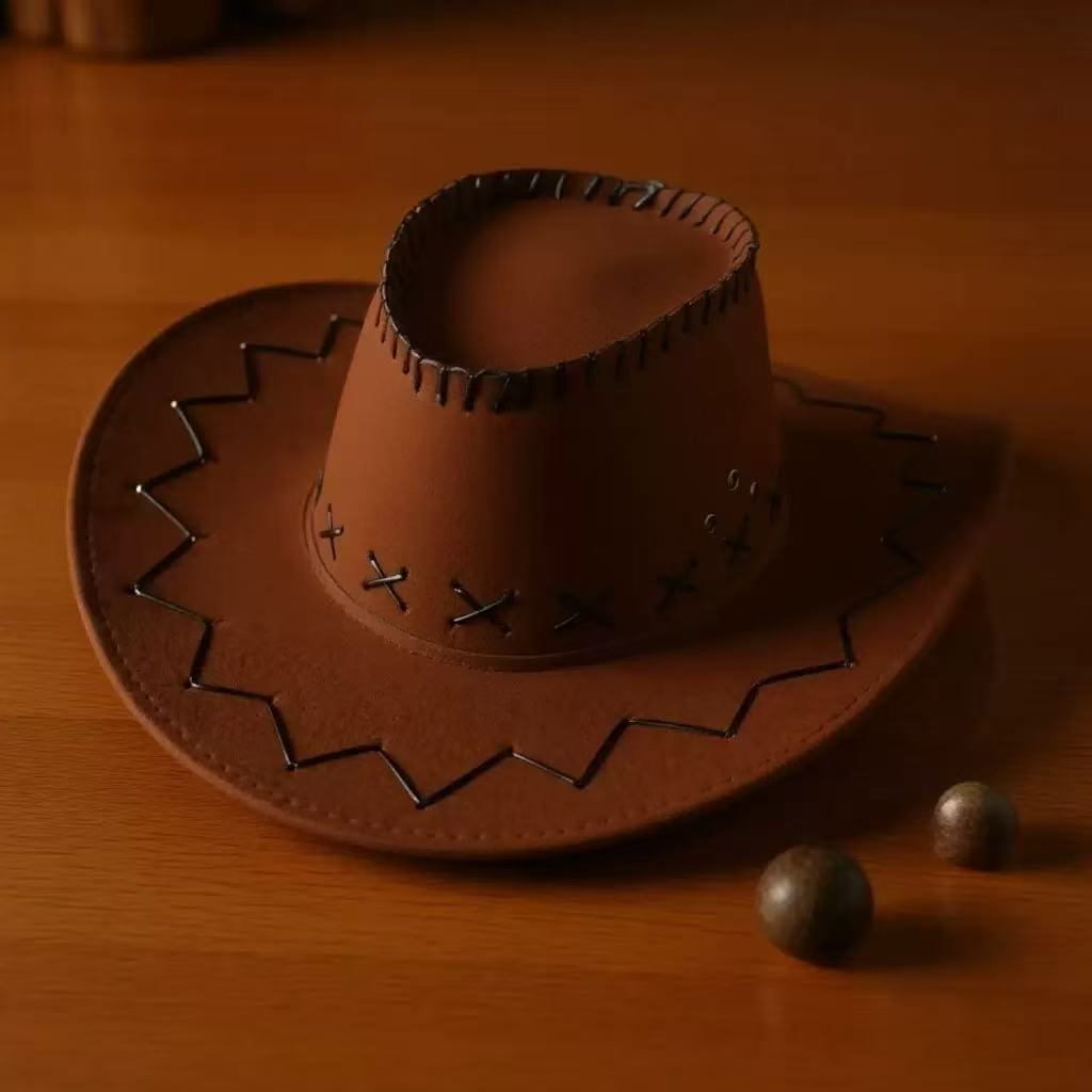 Western Cowboy Hat, Dick Cowboy Hat, Suede Cowboy Hat, Beach Flocking Travel Hat, Decoration