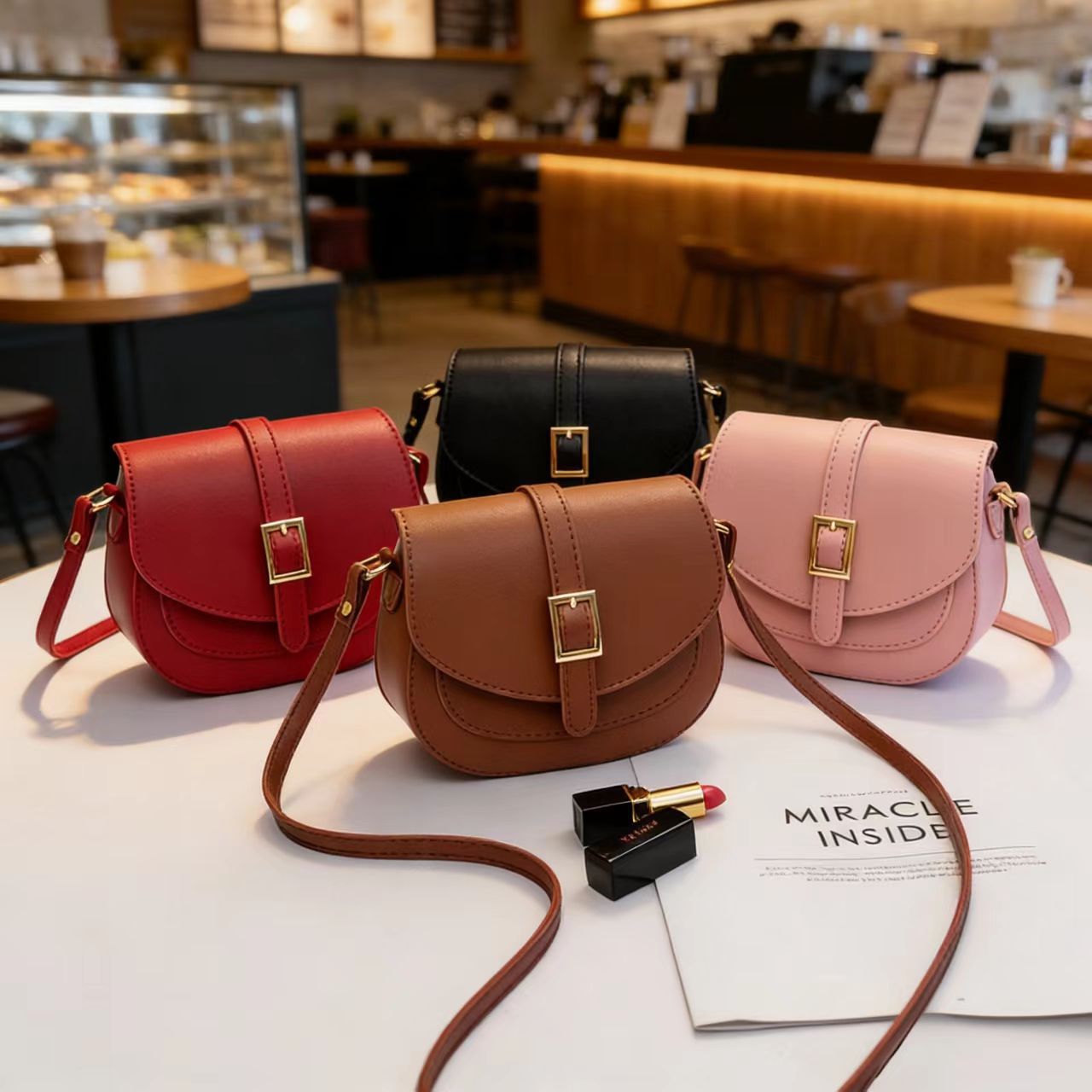 Simple 2024 New Summer Single Shoulder Bag Crossbody Women Small Bag Casual Saddle Bag
