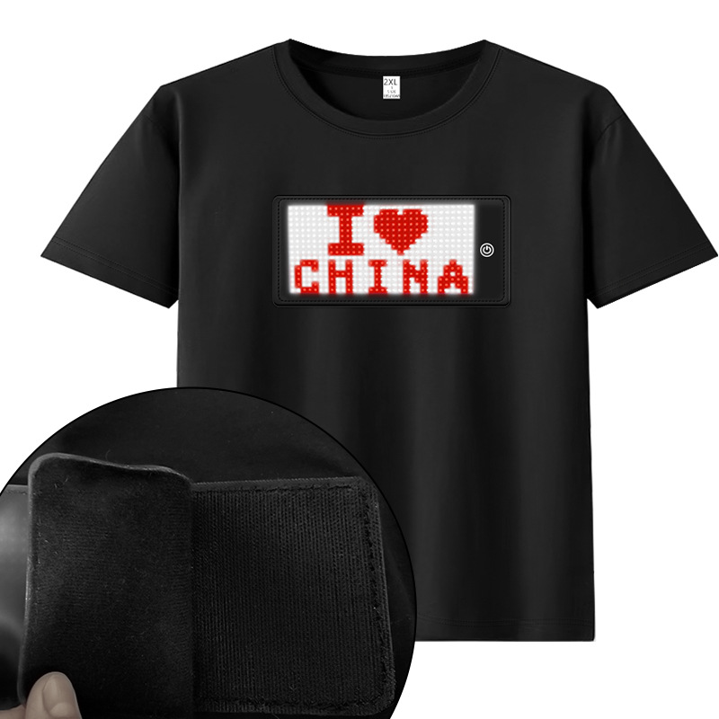 LED Light-Up Clothing for Bar Performances, 100% Cotton LED T-Shirts, Customizable LED Displays for Cell Phones, High-Brightness Displays