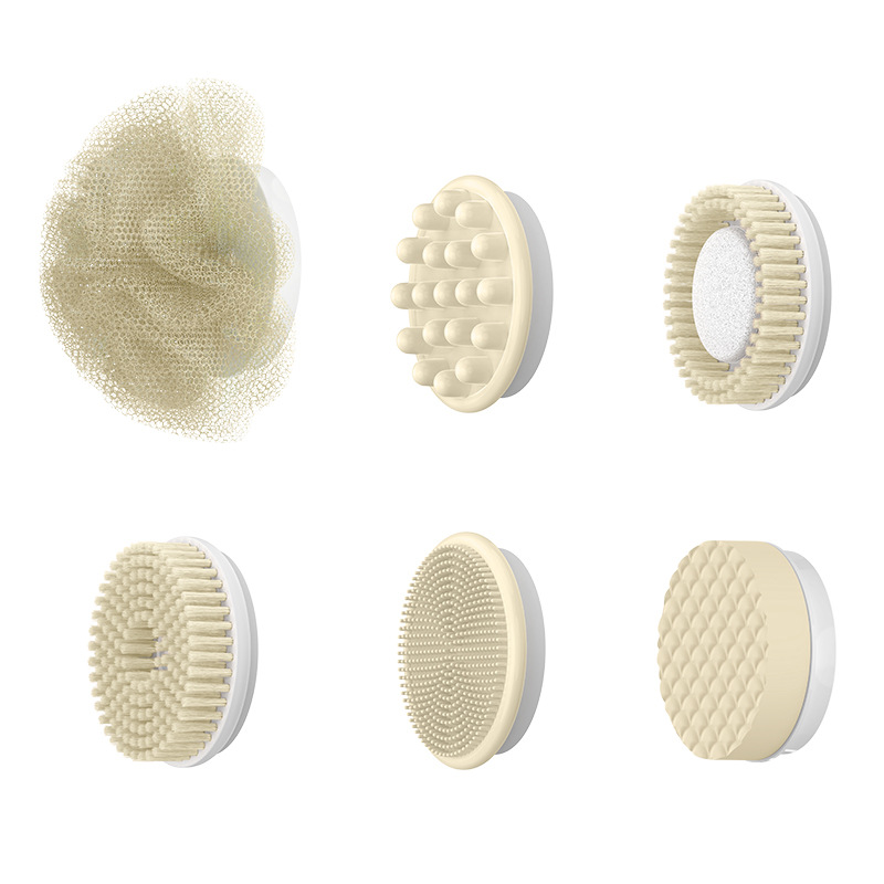 Waterproof Electric Bathing Brush Automatic Multifunctional Long Handle Back Scrubber Exfoliating Silicone Massage Brush