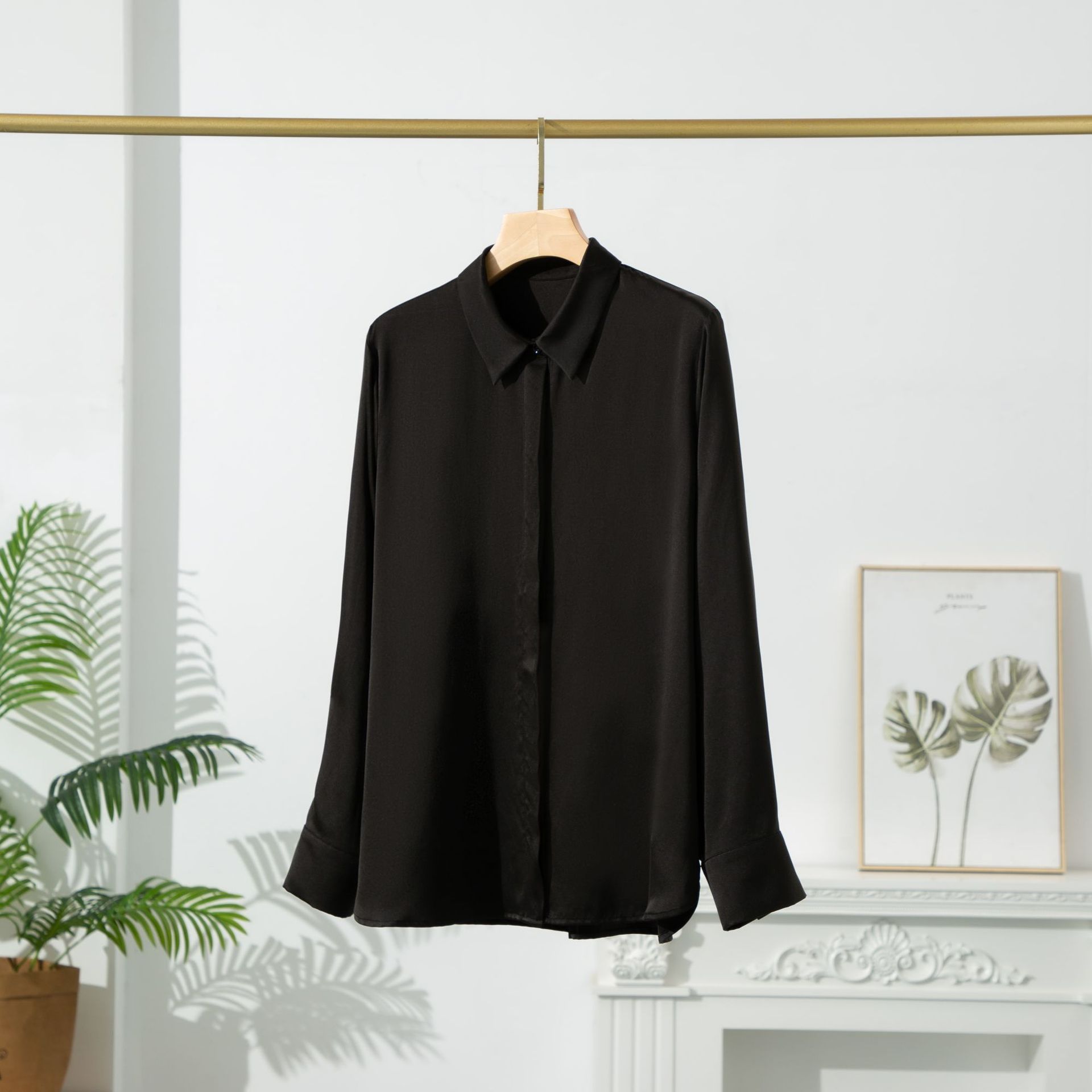 2026 Spring Summer New Silk Blouse for Women Mulberry Silk Long Sleeve Square Collar Loose Satin Sandwashed Shirt Plus Size Women's Clothing