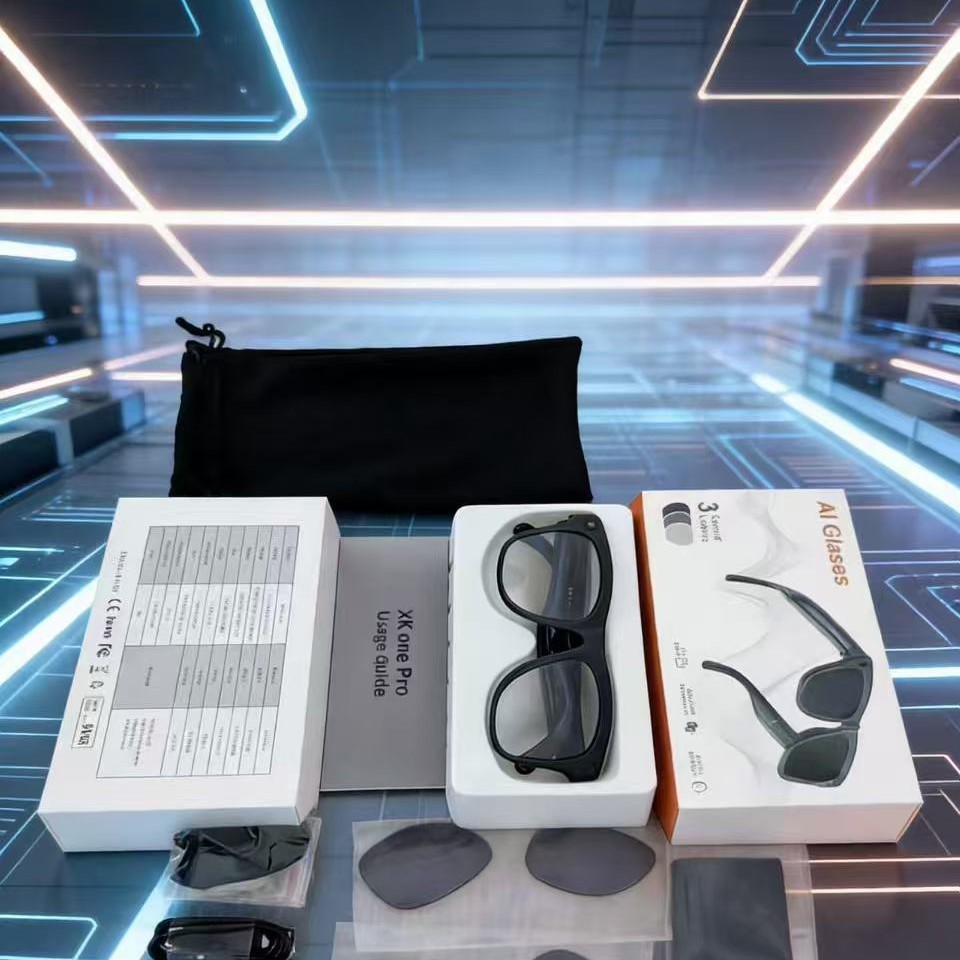 New xk one pro AI voice control Bluetooth photo translation black tech AI smart glasses 100W