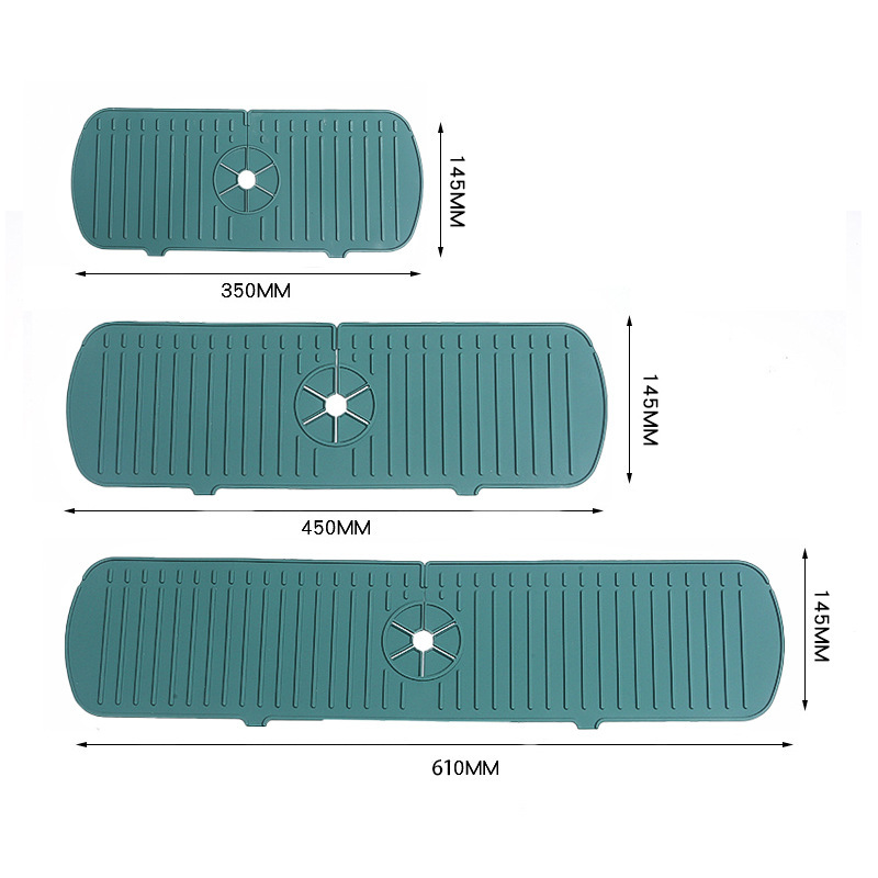Silicone drain mat household washbasin kitchen faucet mat sink anti-splash silicone mat kitchen sink mat