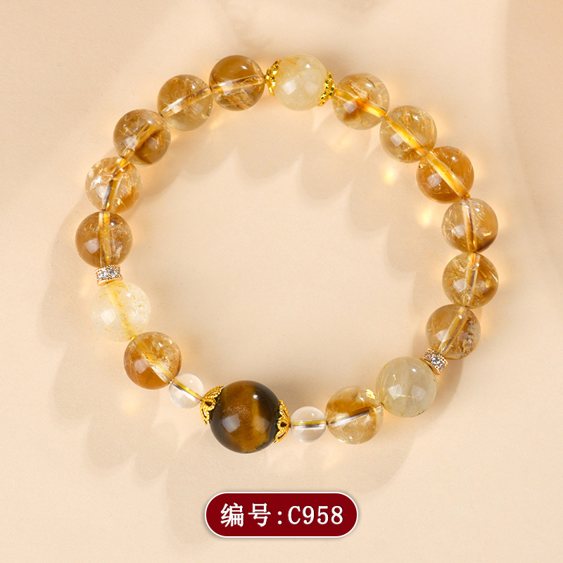 C958黄塔晶虎眼石手链