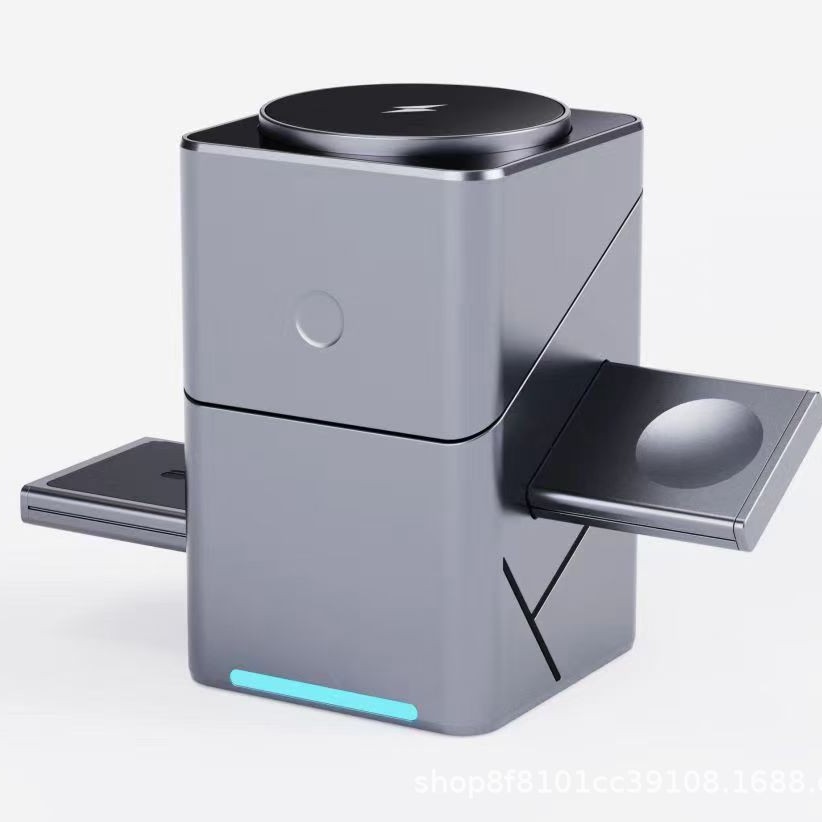 XW10 Cube Spinning Wireless Charger Strong Magnetic 15W Fast Charging 3-in-1 New Desktop Wireless Charger