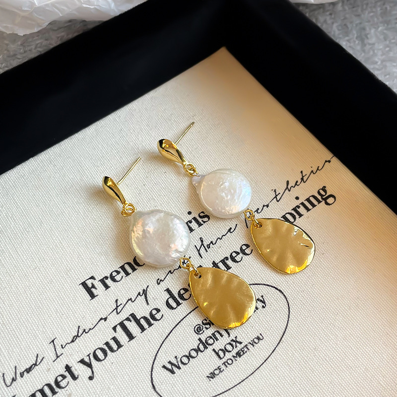 NALA Baroque Large Pearl Stud Earrings Exaggerated Tassel Earrings Pearl Earrings for Women