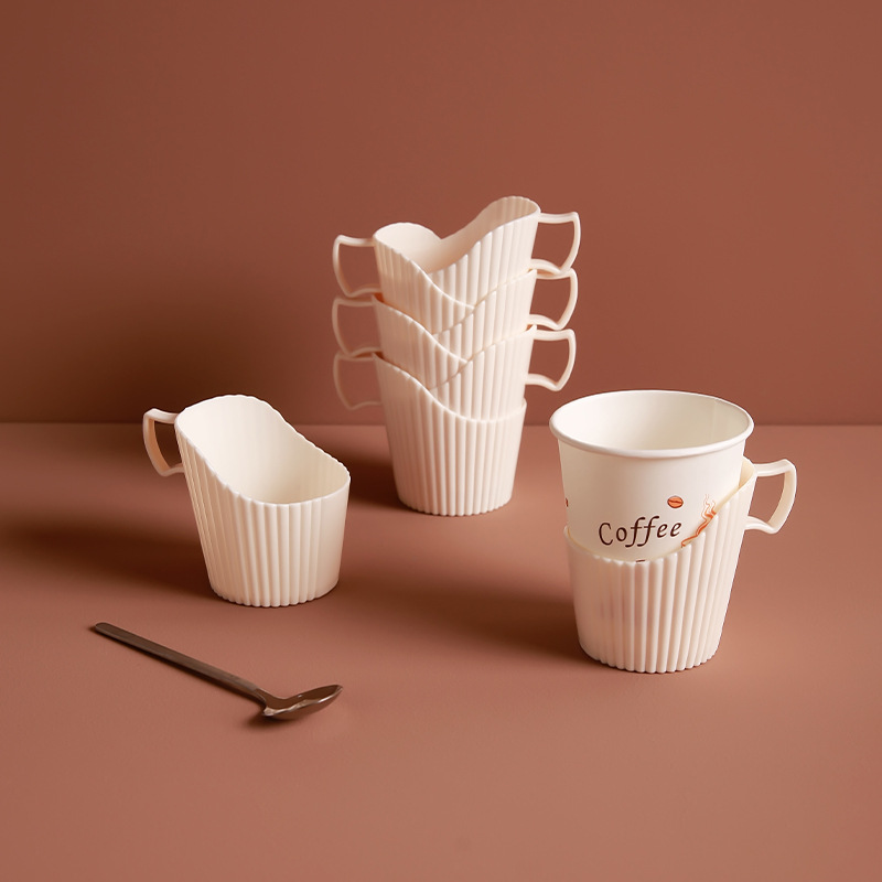 Household disposable paper cup holder, cup sleeve, thickened plastic cup holder, office anti-scald heat-insulating paper cup holder, universal