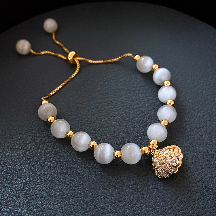 Baroque freshwater pearl zircon bracelet cat head bracelet hand jewelry for women