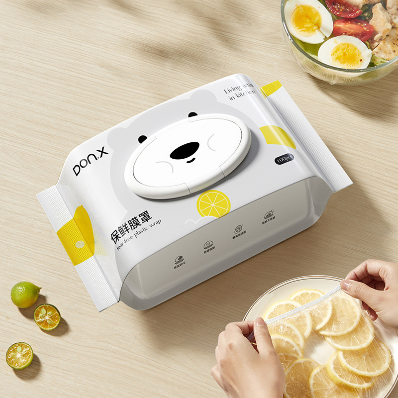 Disposable Cling Film Cover Pull-Out Food-Grade Household Cartoon Cute Kitchen Bowl Dish Cover Fruit Freshness Cover