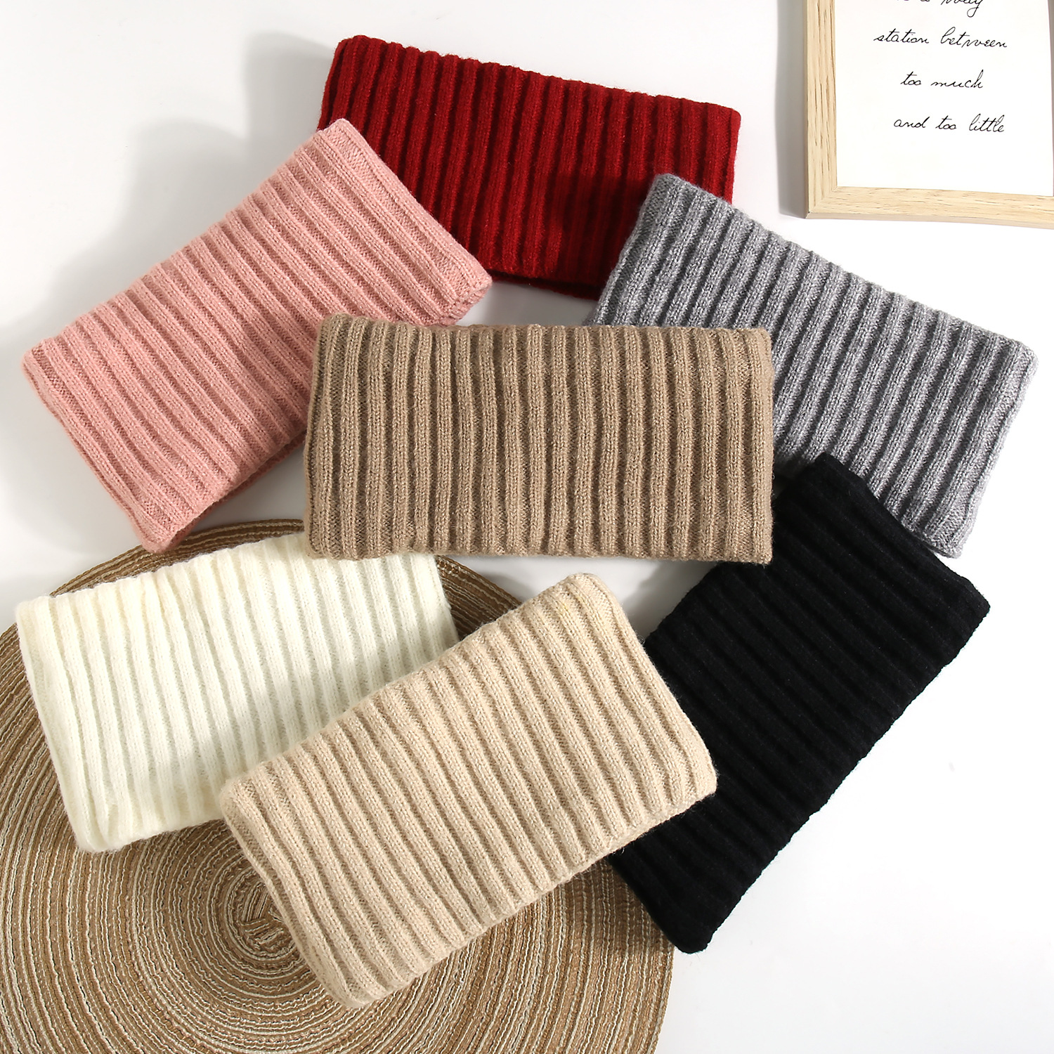Knitted Headband Autumn Winter Fleece-Lined Women's Hairband Warm Sports Headband Hair Hoop Wool Headband Postpartum Headband