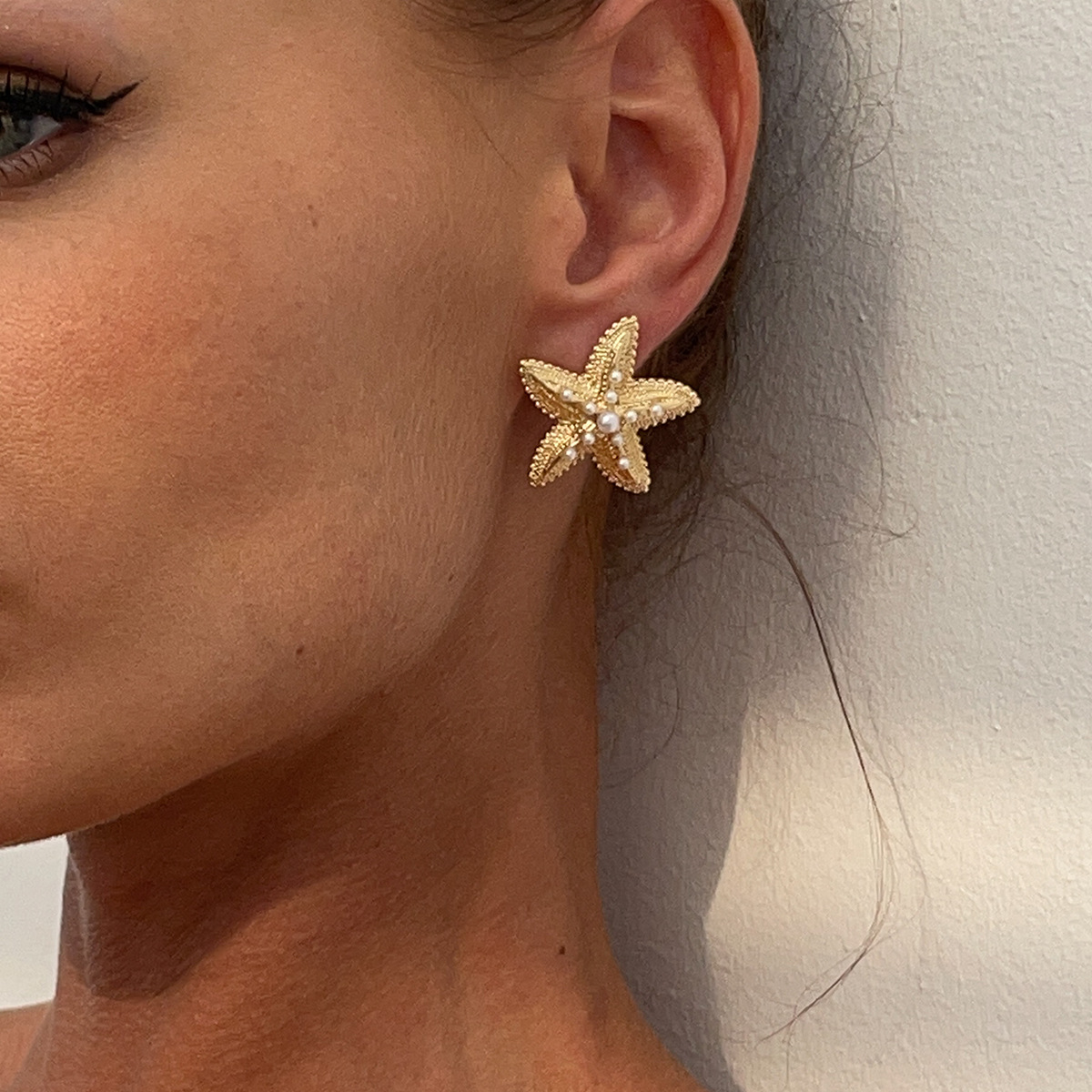 Jewelry ocean style party exaggerated star earrings vacation beach starfish metal earrings