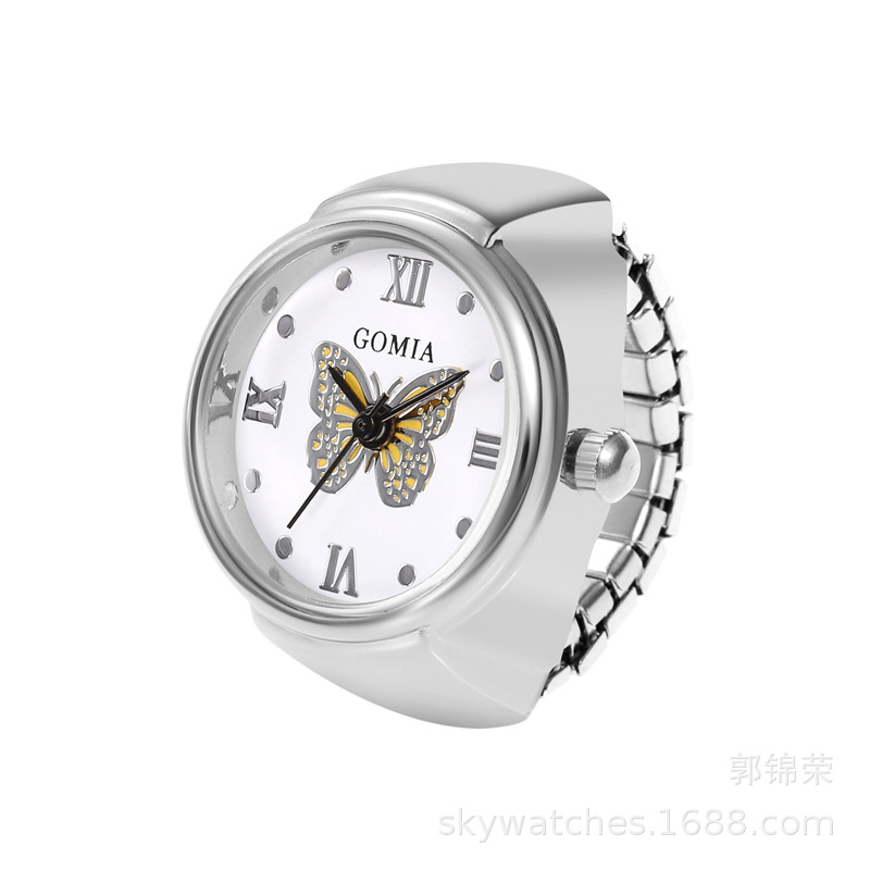 Domestic Movement Men's and Women's Finger Watch Casual Couple Ring Watch 3D Butterfly Direct Wholesale