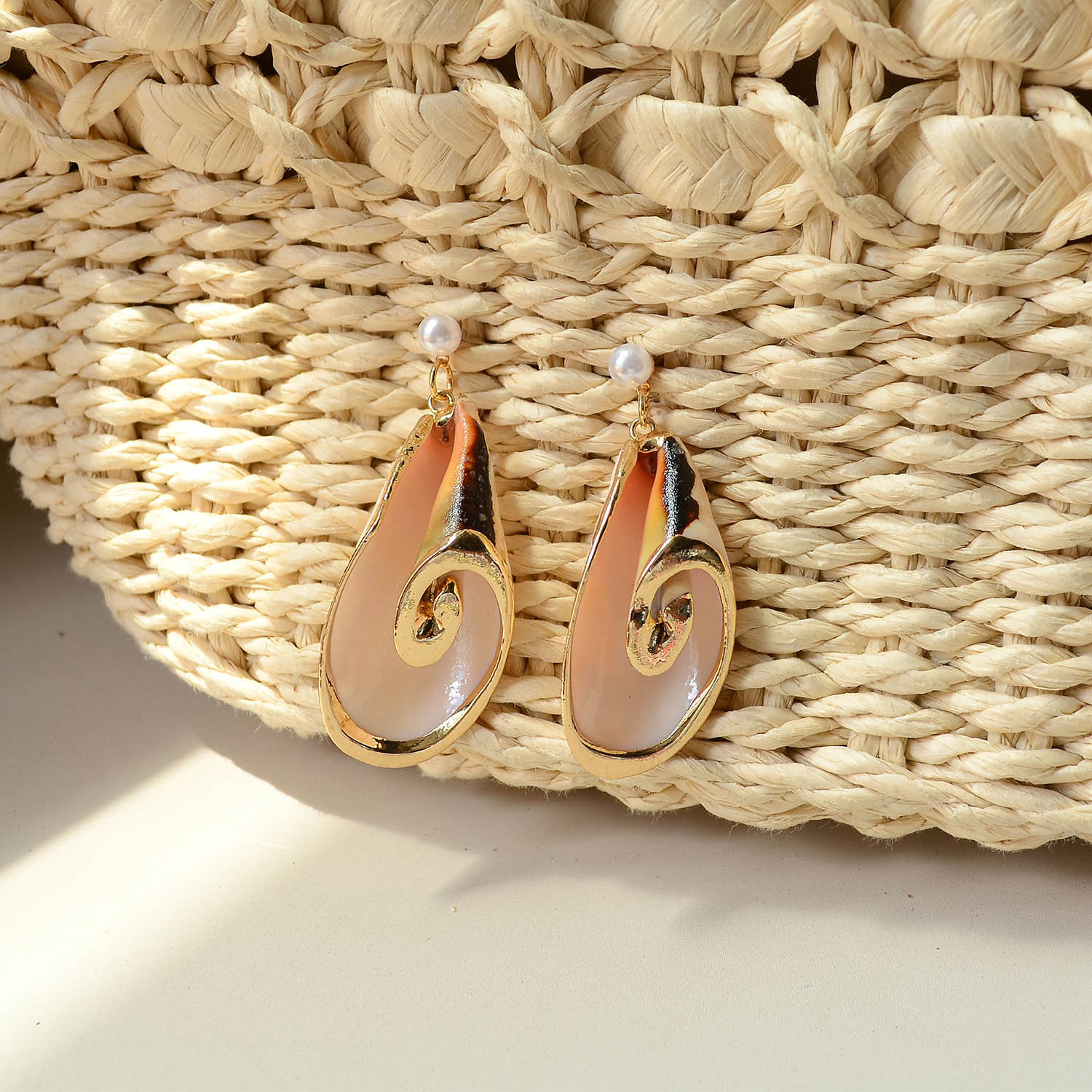 New Shell Conch Earrings Exaggerated Earrings Women Bohemian Beach Vacation Style Jewelry
