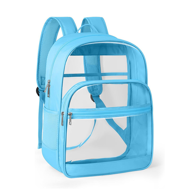 New Transparent Backpack Durable Transparent School Bag PVC Transparent Backpack with Reinforced Straps Large Capacity Clear Bag