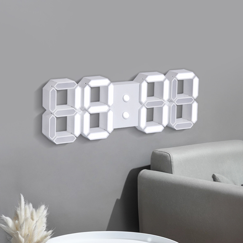 APP Smart WiFi Light Sensor Living Room Remote Control Clock Digital Wall Clock Electronic Clock 3D Clock Student Alarm Clock Countdown
