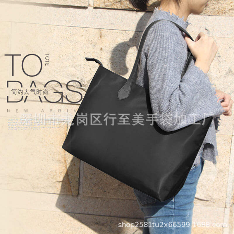 Oxford waterproof zipper laptop nylon shopping bag handbag shoulder bag crossbody travel storage bag
