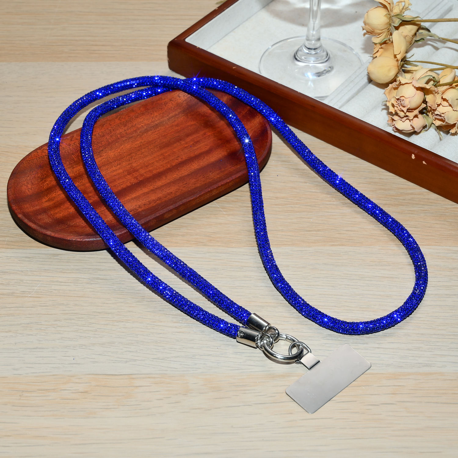 Full rhinestone phone lanyard women small fragrance style long cross shoulder back phone case universal phone chain rope
