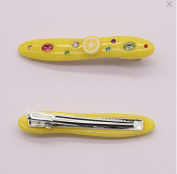 Kenjie original summer candy-colored resin rhinestone hair clip for women, exclusively supplied colorful hair accessory