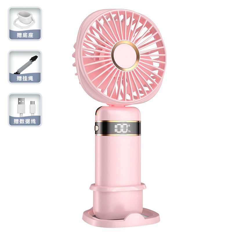 2026 new usb handheld fan digital display folding aroma desktop fan mini portable outdoor small fan