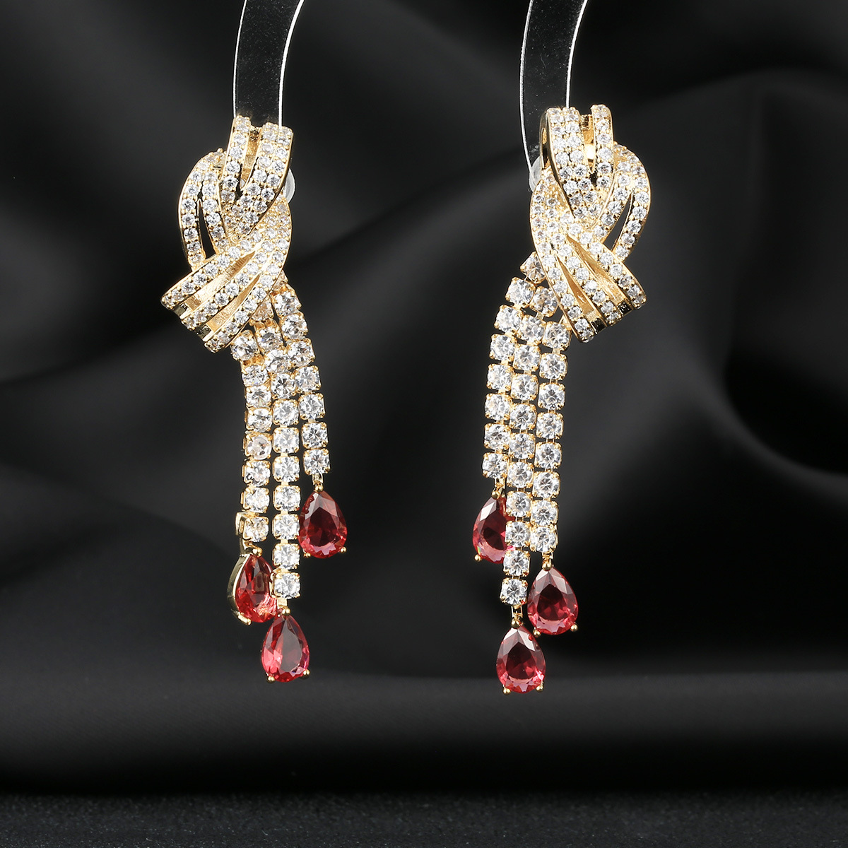 s925 silver needle tassel long teardrop earrings earrings for women bow ear accessories