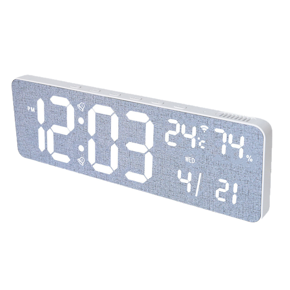 Bluetooth automatic time-setting ambiance alarm clock, RGB perpetual calendar, living room wall clock, smart temperature and humidity, colorful remote control clock