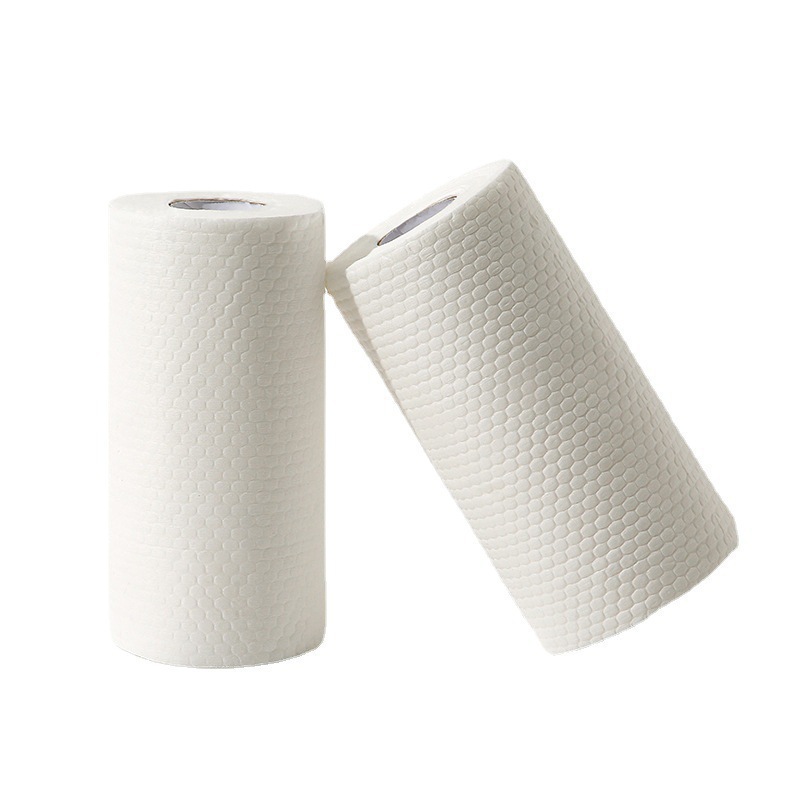 Disposable extra-large roll, dry and wet use dishcloth, thickened non-woven kitchen paper, housework