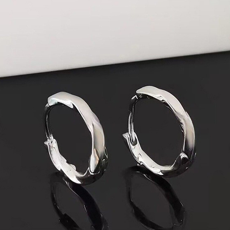 Earrings for men, ear piercing plain circle ear bone hoop earrings 2023 new women single ear jewelry