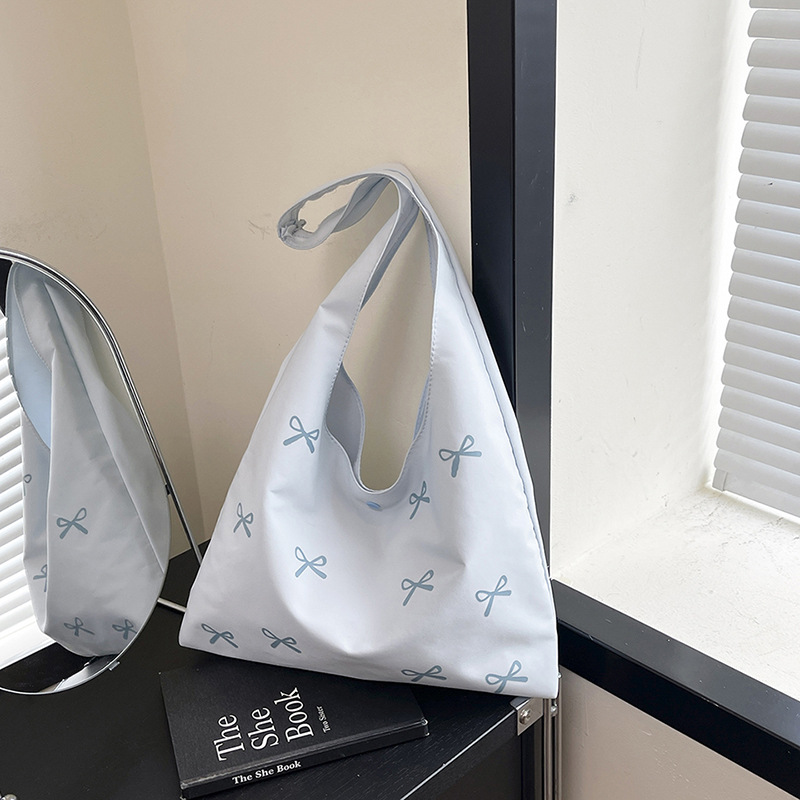 2026 Sweet Style Butterfly Embroidery Canvas Summer with Scarf Single Shoulder Tote Bag Women