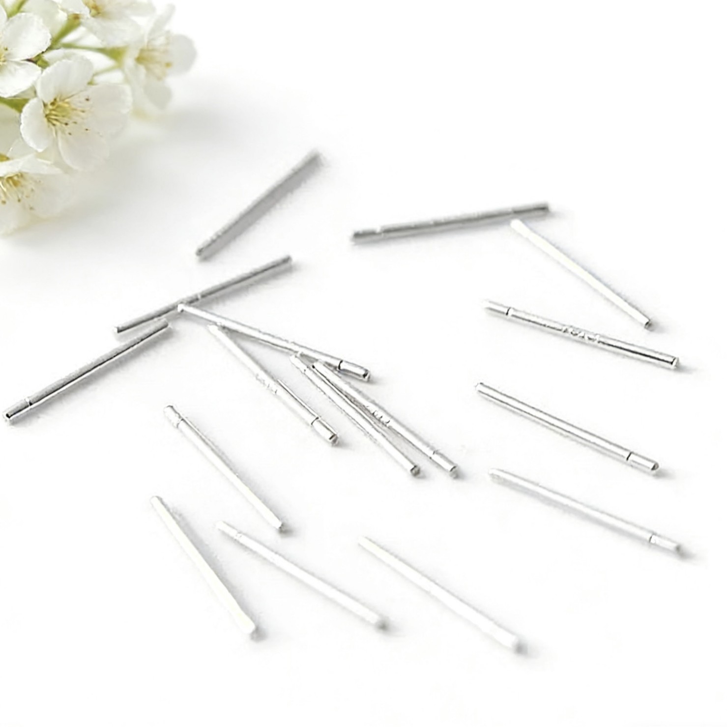 S925 solid sterling silver earring needles women's ear hole ear stick ear rod silver needles DIY plain silver earring accessories jewelry
