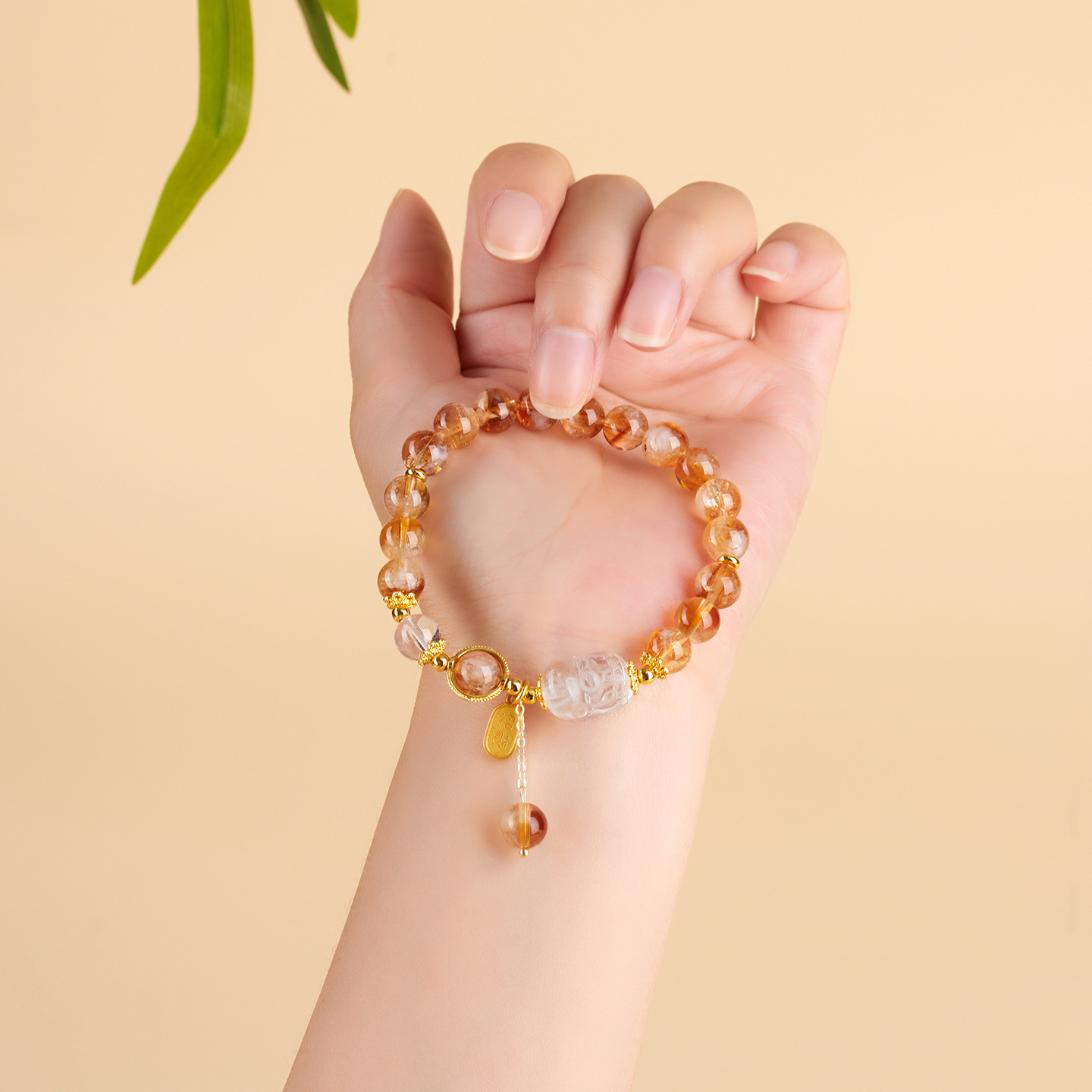 Natural Yellow Tower Crystal White Crystal Pixiu Bracelet New Chinese Style Original Women's Colorful Bracelet