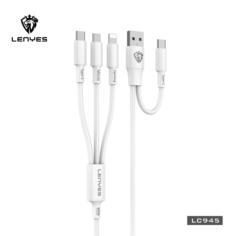 Cold Lion TPE Data Cable Applicable TC Apple Android Phone USB Fast Charging Cable One-to-Four Power
