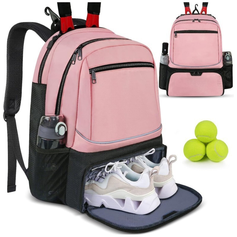 Waterproof Outdoor Sports Tennis Racket Bag Large Capacity Multifunctional Backpack Independent Shoe Compartment Badminton Bag