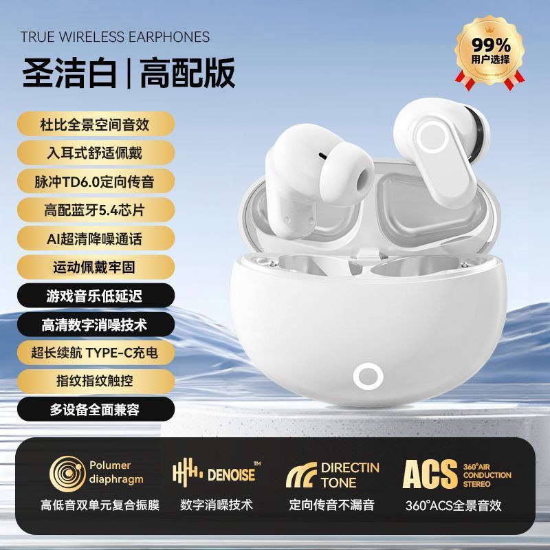 J16 Wireless Bluetooth Earphones High Sound Quality Comfortable Sports Noise-Canceling Live Streaming Ultra-Long Battery Life Suitable for Earphones