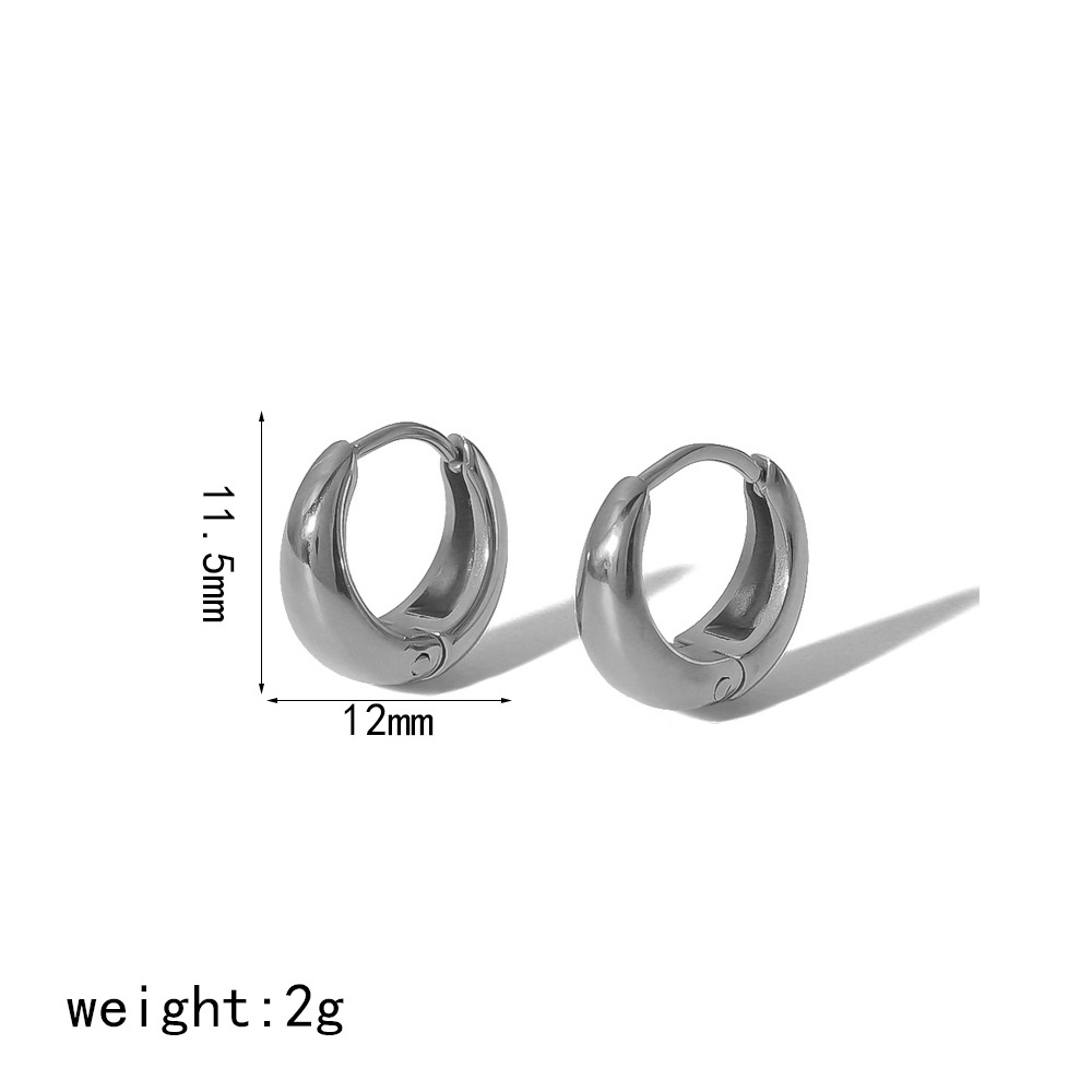 Titanium steel ear buckle 18k gold u-shaped small simple ear stud earrings