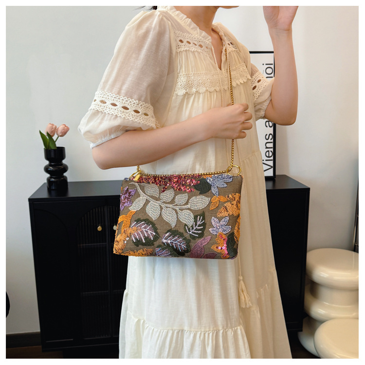 Sequin Evening Bag New Embroidered Clutch Niche Summer Bag Envelope Bag for Women
